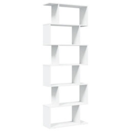 Berkfield Room Divider Bookcase 6-Tier White 70X24X193 Cm Engineered Wood - thumbnail 7