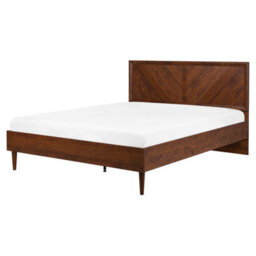 Beliani Bed Mialet 160 X 200 Cm (Eu King Size) Dark Brown - thumbnail 1