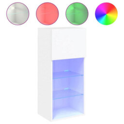 Berkfield Tv Cabinet With Led Lights White 40.5X30X90 Cm - thumbnail 2