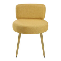 Yellow Linen Upholstered Dressing Table Vanity Chair Dining Chair - thumbnail 5