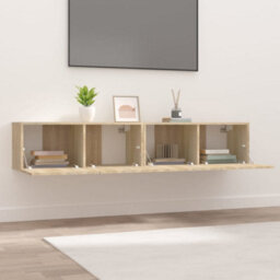 Berkfield Tv Cabinets 2 Pcs Sonoma Oak 80X30X30 Cm Engineered Wood - thumbnail 3