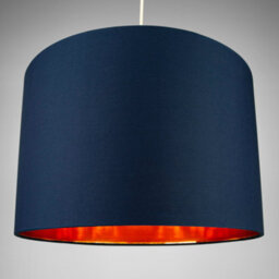 Happy Homewares Modern Midnight Blue Cotton 16 Floor/pendant Lamp Shade With Shiny Copper Inner - thumbnail 4