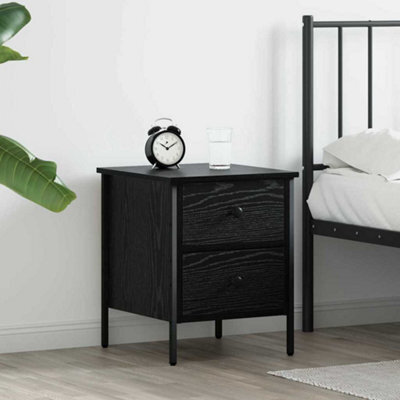 Berkfield Bedside Cabinet Black Oak 40X42X50 Cm Engineered Wood - image 1