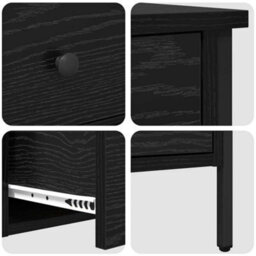 Berkfield Bedside Cabinet Black Oak 40X42X50 Cm Engineered Wood - thumbnail 9