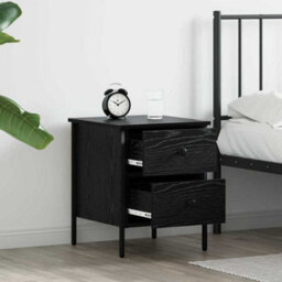 Berkfield Bedside Cabinet Black Oak 40X42X50 Cm Engineered Wood - thumbnail 4