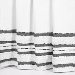 Nevni Soft Cotton Striped Tufted Double Throw For Sofa, Couch, Bed - 150 X 200 Cm, Black - thumbnail 3