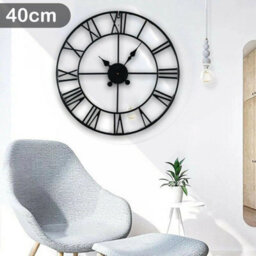 40Cm Metal Large Outdoor Garden Wall Clock, Big Roman Numerals Giant Open Face - thumbnail 2