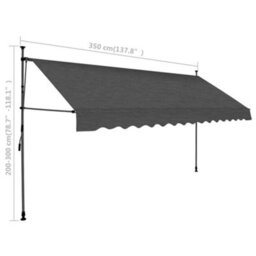 Berkfield Manual Retractable Awning With Led 350 Cm Anthracite - thumbnail 8