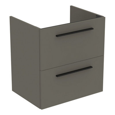 Ideal Standard I.life A Standard Matt Quartz Grey Wall-Mounted Bathroom Vanity Unit (H) 630mm (W) 600mm - image 1