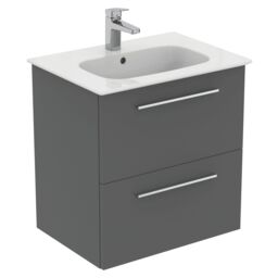 Ideal Standard I.life A Standard Matt Quartz Grey Wall-Mounted Bathroom Vanity Unit (H) 630mm (W) 600mm - thumbnail 4
