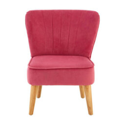 Orsina Kids Chair, Comfortable Seating Pink Velvet Chair, Easy To Clean Bedroom Chair, Adjustable Small Chair
