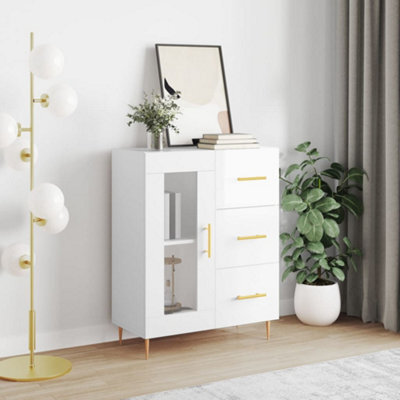 Berkfield Sideboard High Gloss White 69.5X34X90 Cm Engineered Wood - image 1