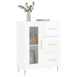 Berkfield Sideboard High Gloss White 69.5X34X90 Cm Engineered Wood - thumbnail 3