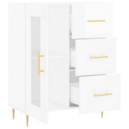 Berkfield Sideboard High Gloss White 69.5X34X90 Cm Engineered Wood - thumbnail 6