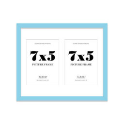 12X10 Inch 2 Opening Photo Collage Frame, Display Two 7X5 Inch Photos, Multi Aperture Family Picture Frame, Light Blue - thumbnail 2