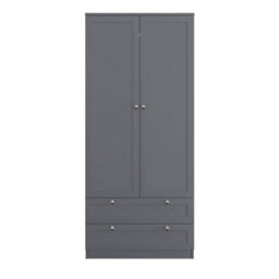 Fwstyle Artus 2 Door Wardrobe With 2 Drawers Grey Panelled Doors (H) 180 (W) 80 (D) 50Cm - thumbnail 5