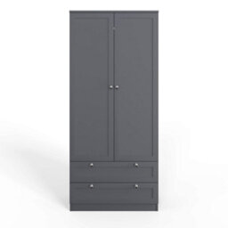 Fwstyle Artus 2 Door Wardrobe With 2 Drawers Grey Panelled Doors (H) 180 (W) 80 (D) 50Cm - thumbnail 3