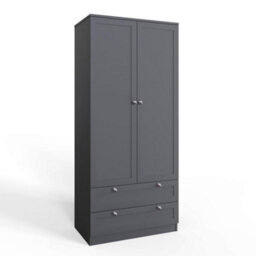 Fwstyle Artus 2 Door Wardrobe With 2 Drawers Grey Panelled Doors (H) 180 (W) 80 (D) 50Cm - thumbnail 2