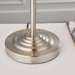 Luminosa Lighting Luminosa Highclere Table Lamp Brushed Chrome Plate, Natural Linen Shade - thumbnail 5