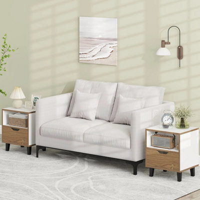 Mid Century Modern Square Bedside End Table Bedroom Side Table - image 1