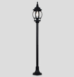 Traditional Black Ip44 Outdoor Garden Bollard Light Lamp Post + 6W Led Gls Bulb - thumbnail 2