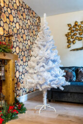 Shatchi 6Ft Alaskan Pine White Christmas Tree With Metal Stand - thumbnail 2