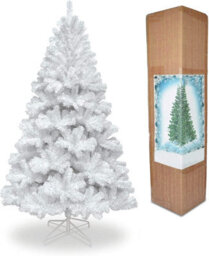 Shatchi 6Ft Alaskan Pine White Christmas Tree With Metal Stand