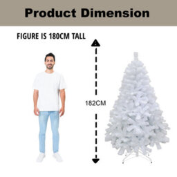 Shatchi 6Ft Alaskan Pine White Christmas Tree With Metal Stand - thumbnail 8