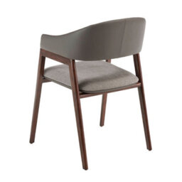Angel Cerda Stylish Grey Fabric And Dark Mink Leatherette Dining Chair - thumbnail 6