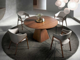 Angel Cerda Stylish Grey Fabric And Dark Mink Leatherette Dining Chair - thumbnail 3