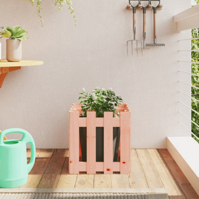 Berkfield Garden Planter With Fence Design 40X40X40 Cm Solid Wood Douglas - image 1