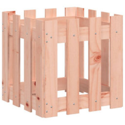 Berkfield Garden Planter With Fence Design 40X40X40 Cm Solid Wood Douglas - thumbnail 2
