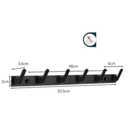 Wall-Mounted Coat Rack With 2 Hooks And 6 Hooks For Entryway, Bathroom, Kitchen, Two Installation Methods - thumbnail 2