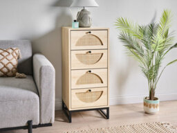 Beliani 4 Drawer Chest Botwood Light Brown - thumbnail 2