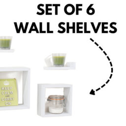 Core Products Matt White Floating Wall Shelves - 6-Piece Hudson Narrow Set For Display And Storage - thumbnail 5