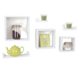 Core Products Matt White Floating Wall Shelves - 6-Piece Hudson Narrow Set For Display And Storage - thumbnail 2