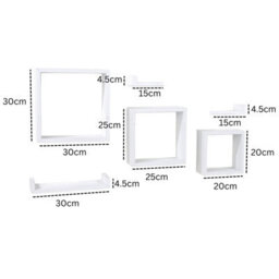 Core Products Matt White Floating Wall Shelves - 6-Piece Hudson Narrow Set For Display And Storage - thumbnail 3
