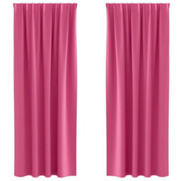 Berkfield Modern Curtains With Curtains 2 Pcs Bright Pink 225 X 140 Cm Polyester