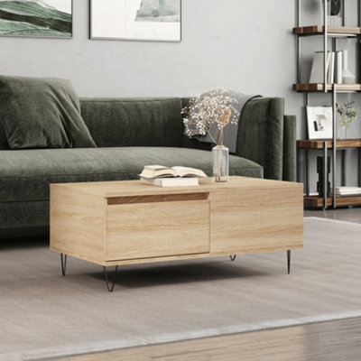 Berkfield Coffee Table Sonoma Oak 90X50X36.5 Cm Engineered Wood - image 1