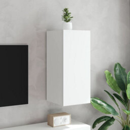 Walplus Tv Wall Cabinet With Led Lights White 30.5X35X70 Cm - thumbnail 5