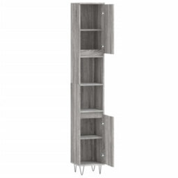 Berkfield Bathroom Cabinet Grey Sonoma 30X30X190 Cm Engineered Wood - thumbnail 6