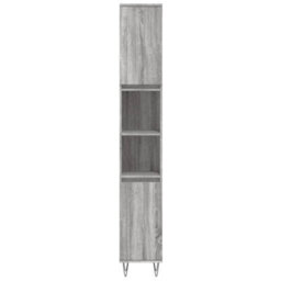 Berkfield Bathroom Cabinet Grey Sonoma 30X30X190 Cm Engineered Wood - thumbnail 5