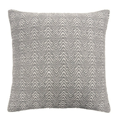 Appletree Herringbone 100% Cotton Silver Textured Weave Filled Cushion - image 1