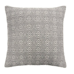 Appletree Herringbone 100% Cotton Silver Textured Weave Filled Cushion - thumbnail 1