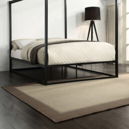 SlumberWorx Ashwell Modern Four 4 Poster Black Double Metal Bed Frame - thumbnail 5