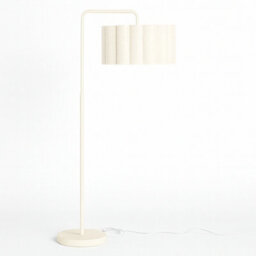 CGC Lighting Cgc Kyra Cream Angled Floor Lamp With Cream Scalloped Lampshade - thumbnail 2