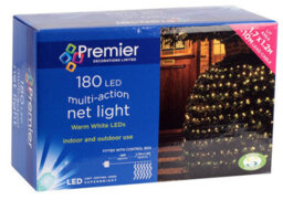 Premier Decorations Limited Warm White Christmas Window Net Lights 180 Led 1.7M X 1.2M Multi Action Leds - thumbnail 3