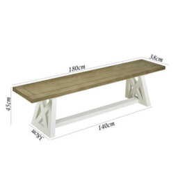Statement Furniture Oxford Bench, Wooden Dining Bench Seat 180Cm - thumbnail 4