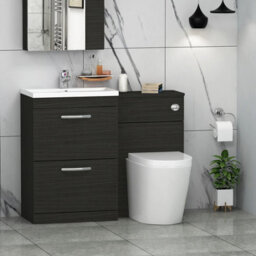 Royal Bathrooms Turin 1100mm Hale Black 2-Drawers Mid-Edge Basin With Cesar Back To Wall Toilet Pack - thumbnail 1