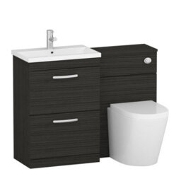 Royal Bathrooms Turin 1100mm Hale Black 2-Drawers Mid-Edge Basin With Cesar Back To Wall Toilet Pack - thumbnail 4